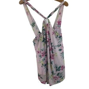 Torrid Womens Floral Mesh Halter O Ring Tank Top Pink Plus Size 1X